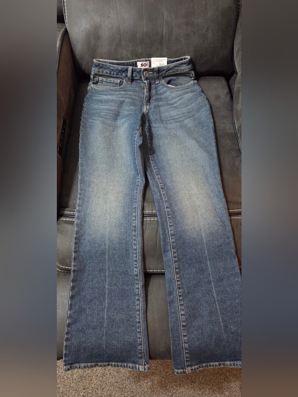 SO Juniors Mid Blue Denim Jeans 90s Bootcut Size 7